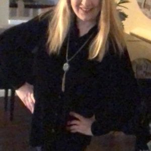 Black velvet big shirt Soft Surroundings Size L